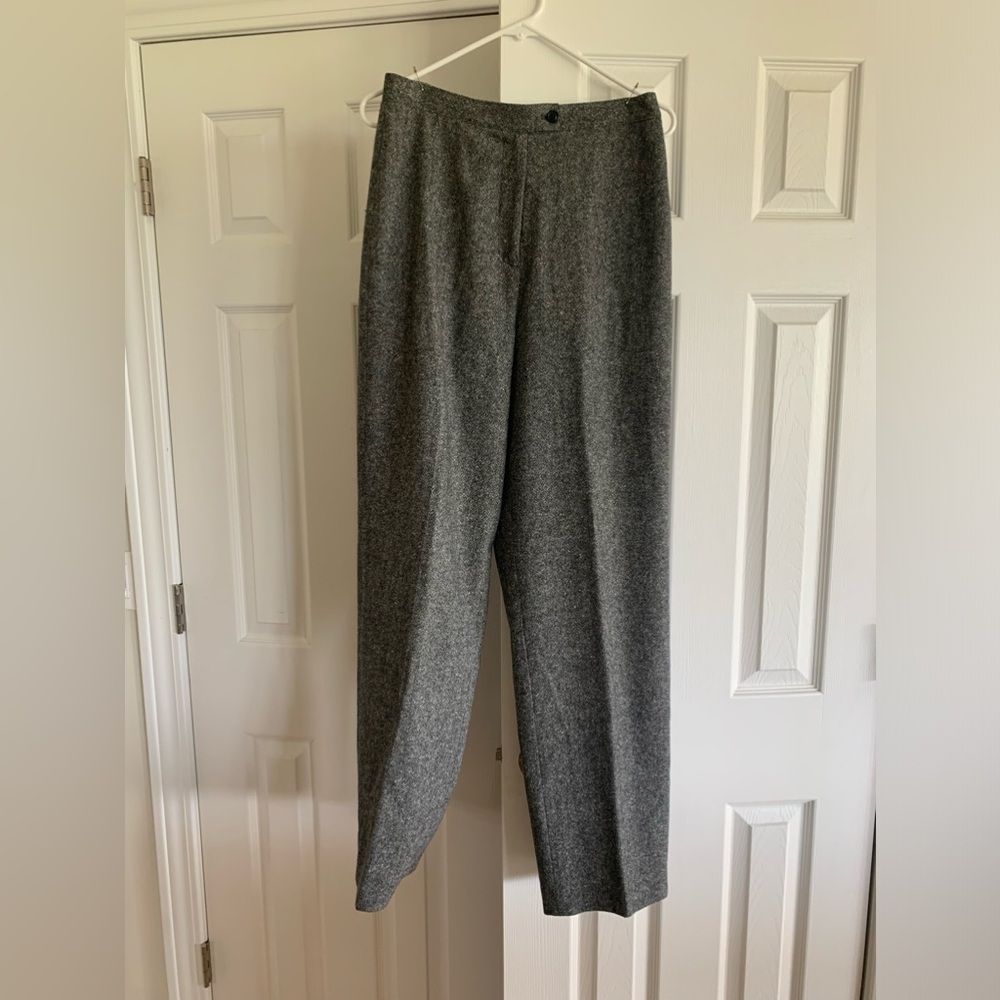 Vintage Eddie Bauer women’s tall gray marled wool pants.